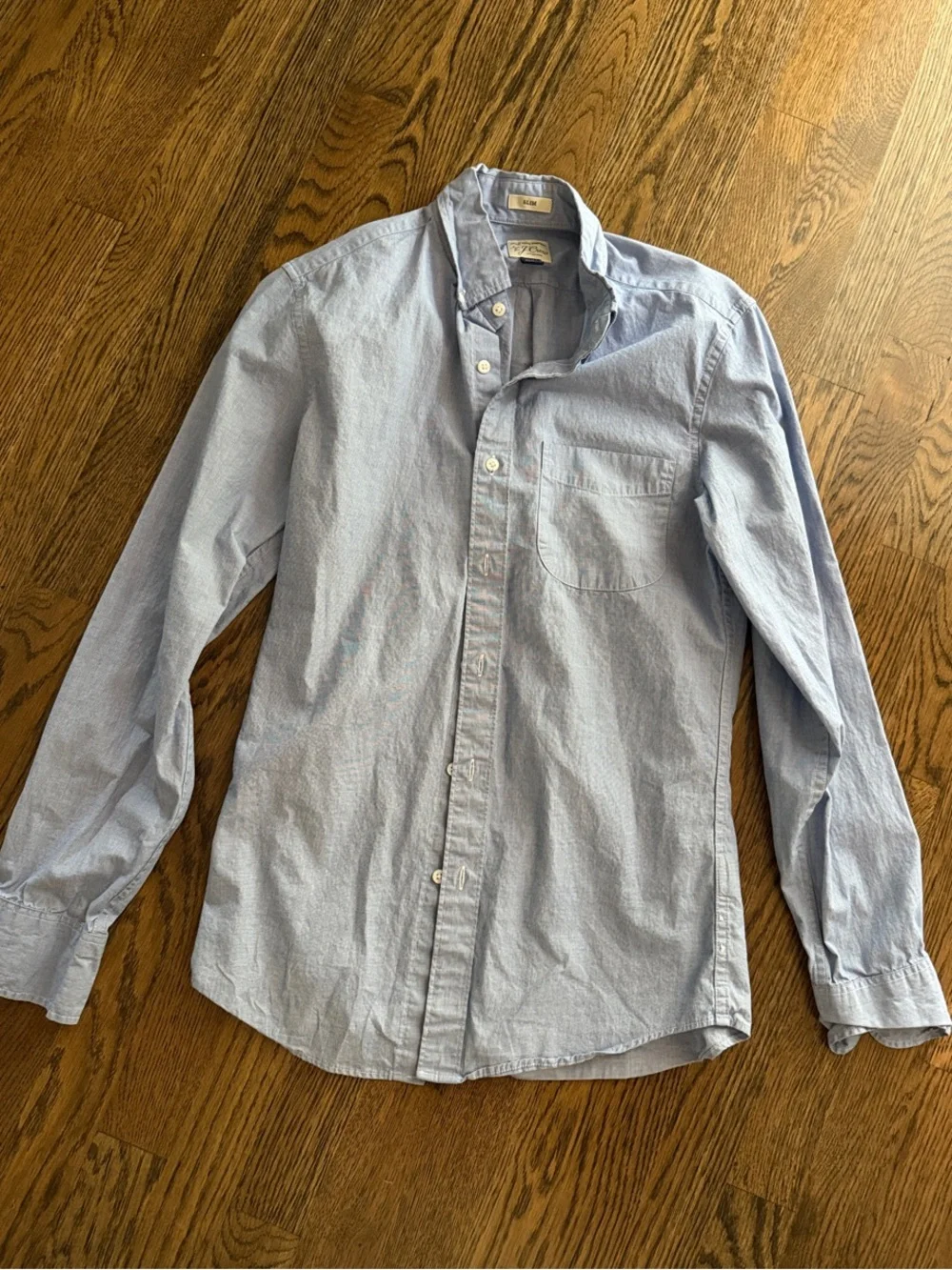 J. Crew Light Blue Long-Sleeve Button-Down Shirt Size XS Slim